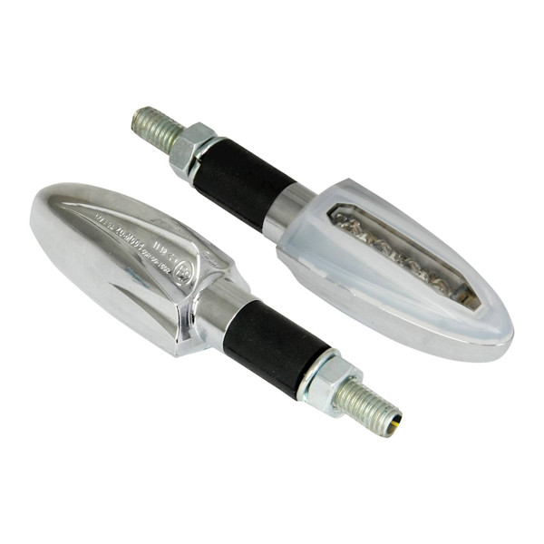 Bike It Bike it led runner two indicators with chrome body and white clear lens